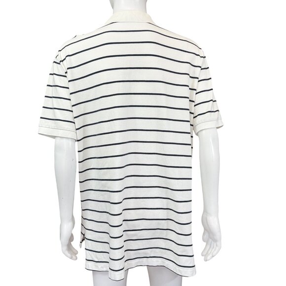 Polo Ralph Lauren Mens Striped Polo Shirt XXL Short Sleeve White Cotton Classic - Picture 2 of 8